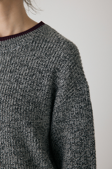 【crie conforto】ミックスカラーヤーンラインニット 詳細画像