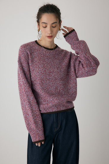 【crie conforto】ミックスカラーヤーンラインニット