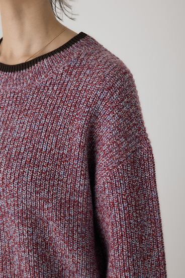 【crie conforto】ミックスカラーヤーンラインニット 詳細画像