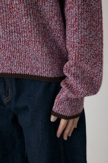 【crie conforto】ミックスカラーヤーンラインニット 詳細画像