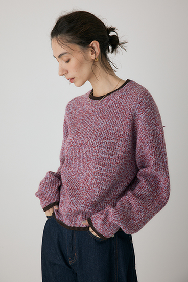 【crie conforto】ミックスカラーヤーンラインニット