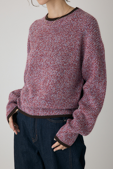 【crie conforto】ミックスカラーヤーンラインニット 詳細画像