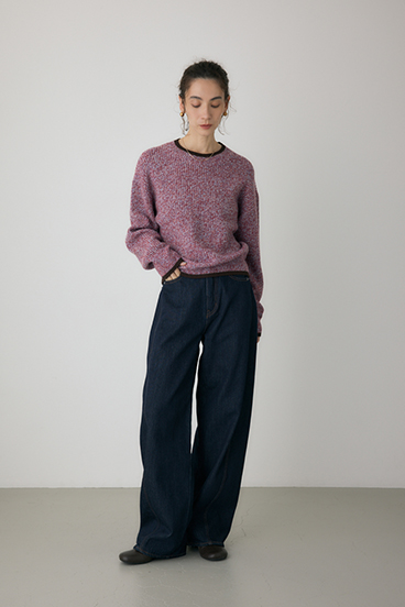 【crie conforto】ミックスカラーヤーンラインニット 詳細画像