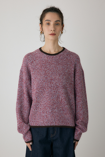 【crie conforto】ミックスカラーヤーンラインニット 詳細画像