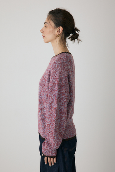 【crie conforto】ミックスカラーヤーンラインニット 詳細画像