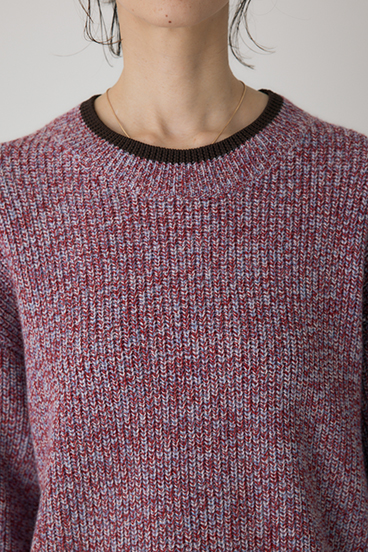 【crie conforto】ミックスカラーヤーンラインニット 詳細画像