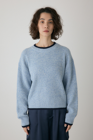 【crie conforto】ミックスカラーヤーンラインニット 詳細画像