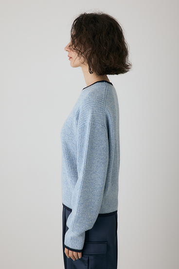 【crie conforto】ミックスカラーヤーンラインニット 詳細画像