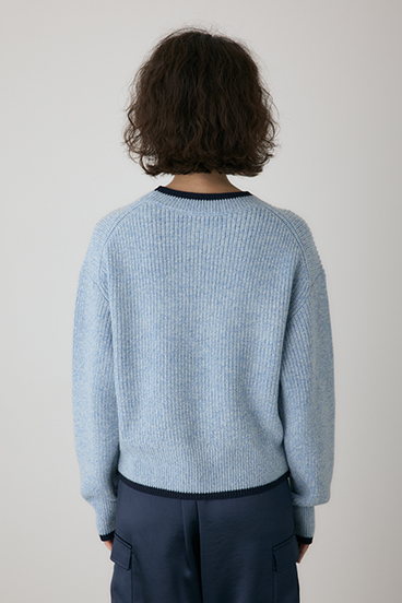 【crie conforto】ミックスカラーヤーンラインニット 詳細画像