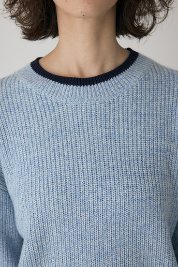 【crie conforto】ミックスカラーヤーンラインニット 詳細画像