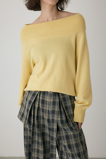 【crie conforto】ワイドボートネックニット 詳細画像