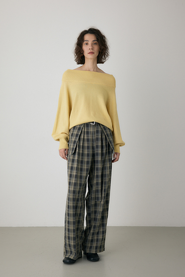 【crie conforto】ワイドボートネックニット 詳細画像