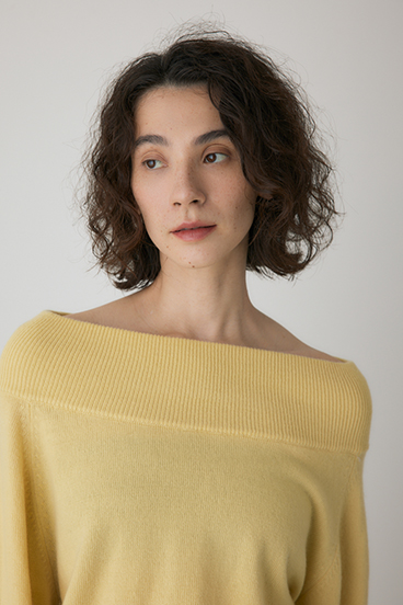 【crie conforto】ワイドボートネックニット 詳細画像