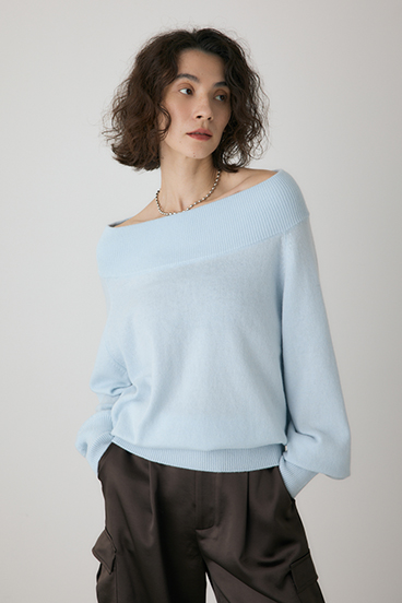 【crie conforto】ワイドボートネックニット