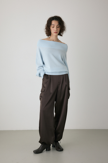 【crie conforto】ワイドボートネックニット 詳細画像