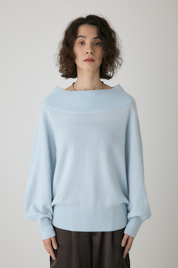 【crie conforto】ワイドボートネックニット 詳細画像