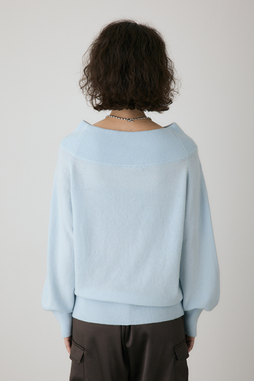 【crie conforto】ワイドボートネックニット 詳細画像