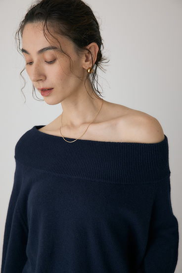 【crie conforto】ワイドボートネックニット