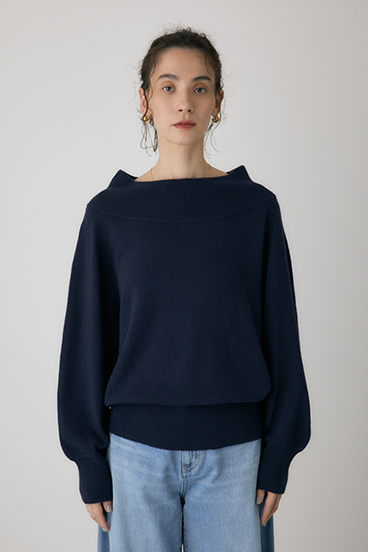 【crie conforto】ワイドボートネックニット 詳細画像