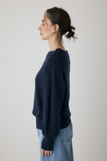 【crie conforto】ワイドボートネックニット 詳細画像