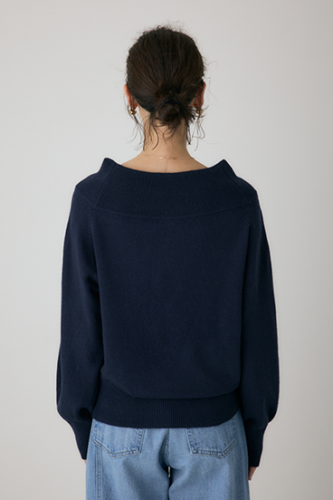 【crie conforto】ワイドボートネックニット 詳細画像