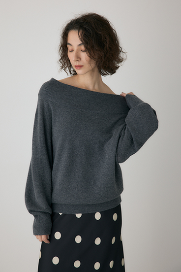 【crie conforto】ワイドボートネックニット