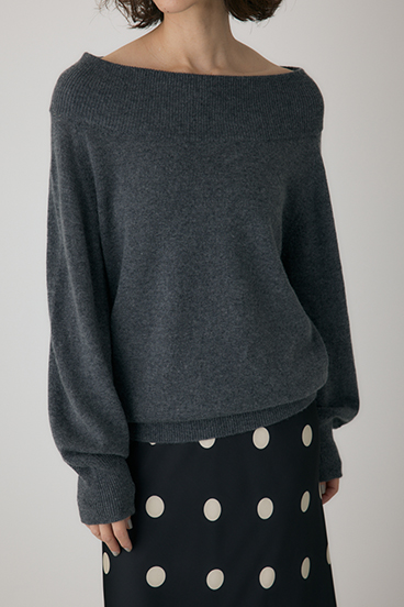 【crie conforto】ワイドボートネックニット 詳細画像