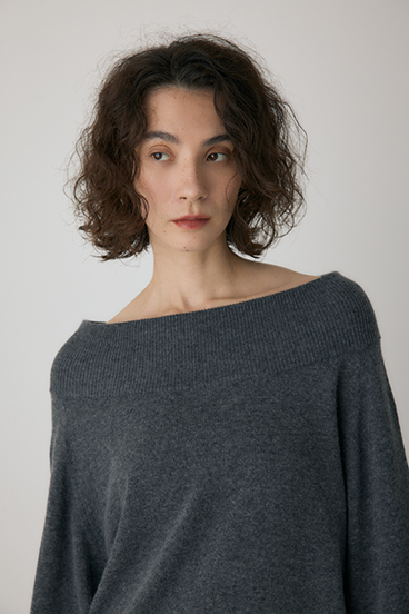 【crie conforto】ワイドボートネックニット 詳細画像