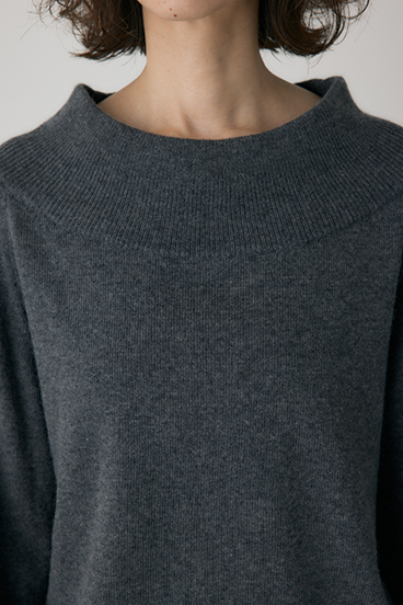 【crie conforto】ワイドボートネックニット 詳細画像