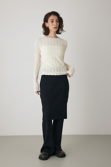 【crie conforto】リブニットスカートパンツ 詳細画像