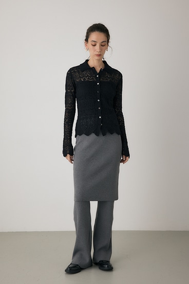 【crie conforto】リブニットスカートパンツ 詳細画像