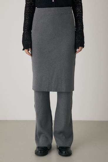 【crie conforto】リブニットスカートパンツ 詳細画像