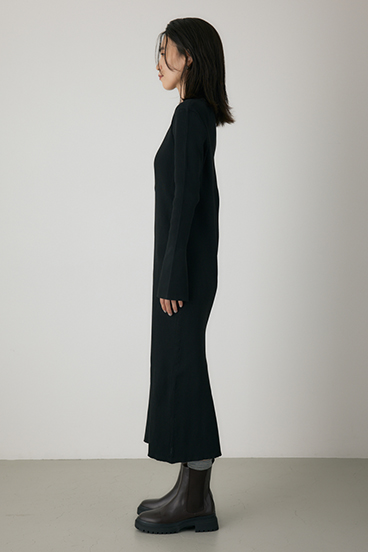 【crie conforto】ポロリブニットワンピース 詳細画像