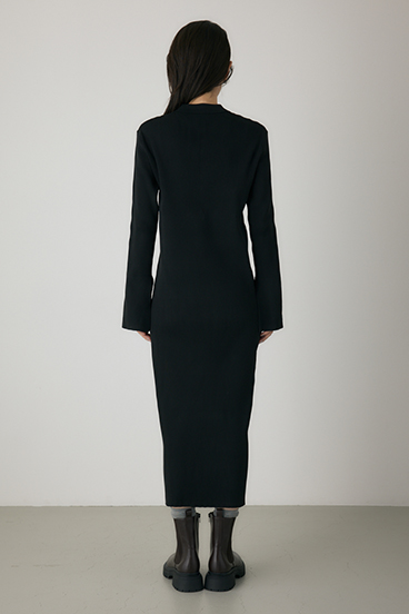 【crie conforto】ポロリブニットワンピース 詳細画像