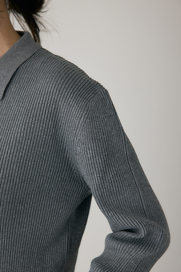 【crie conforto】ポロリブニットワンピース 詳細画像