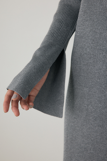 【crie conforto】ポロリブニットワンピース 詳細画像