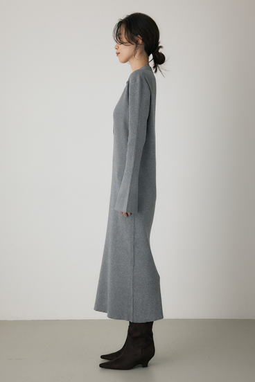 【crie conforto】ポロリブニットワンピース 詳細画像