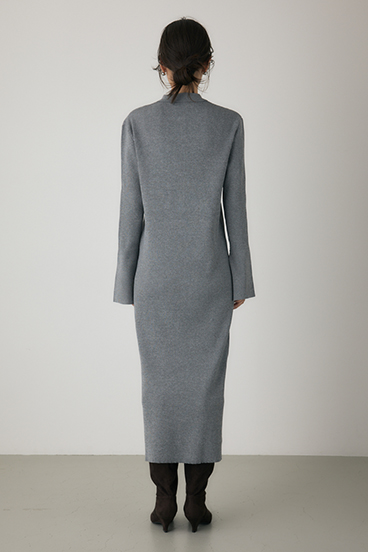 【crie conforto】ポロリブニットワンピース 詳細画像