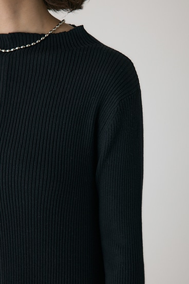 【crie conforto】フリンジリブニットワンピース 詳細画像