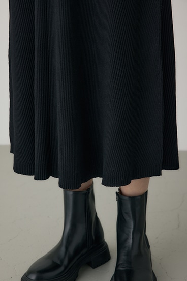 【crie conforto】フリンジリブニットワンピース 詳細画像