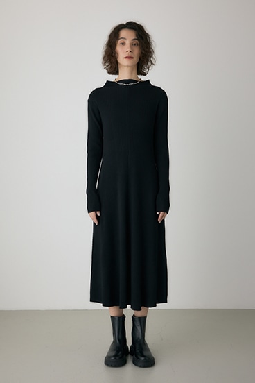 【crie conforto】フリンジリブニットワンピース 詳細画像