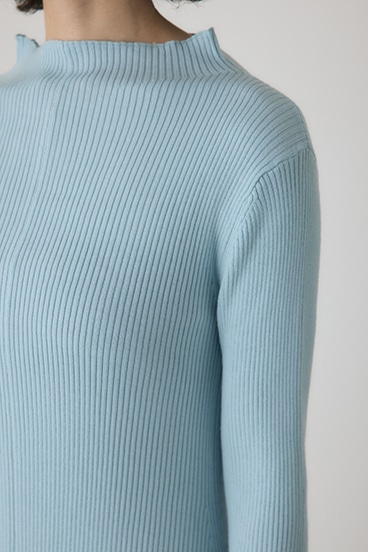 【crie conforto】フリンジリブニットワンピース 詳細画像