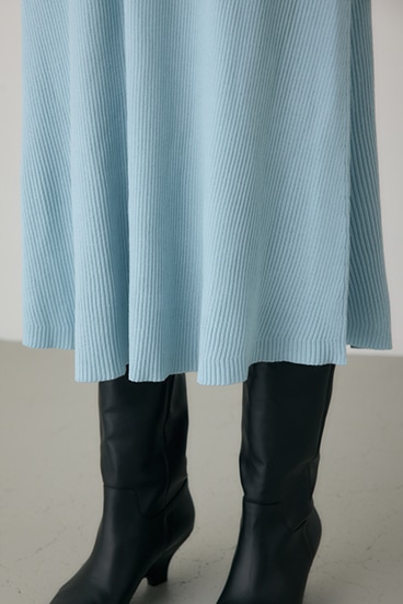 【crie conforto】フリンジリブニットワンピース 詳細画像