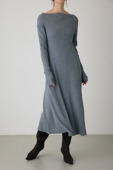 【crie conforto】フリンジリブニットワンピース