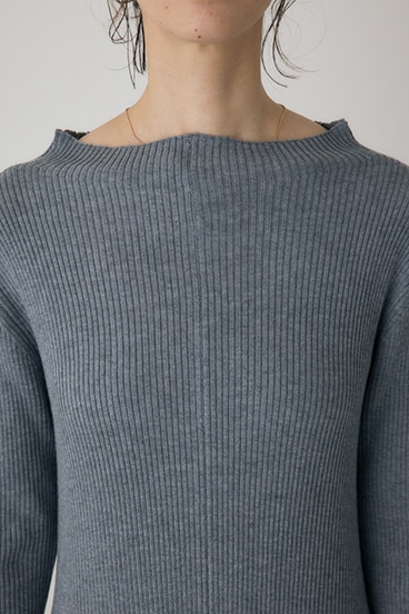 【crie conforto】フリンジリブニットワンピース 詳細画像