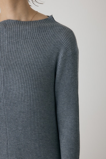 【crie conforto】フリンジリブニットワンピース 詳細画像