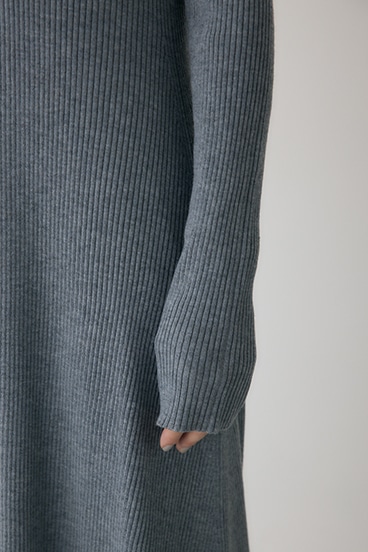 【crie conforto】フリンジリブニットワンピース 詳細画像