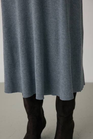 【crie conforto】フリンジリブニットワンピース 詳細画像