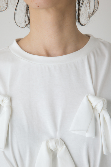 【crie conforto】ノットリボンTシャツ 詳細画像