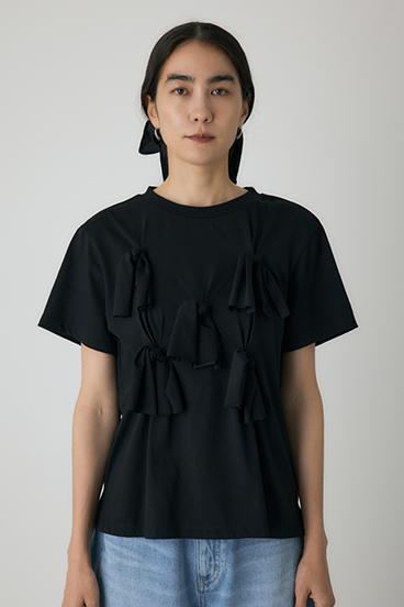 【crie conforto】ノットリボンTシャツ 詳細画像